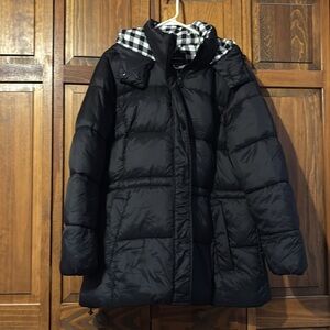 Lucky Brand Black Coat with Plaid Lining